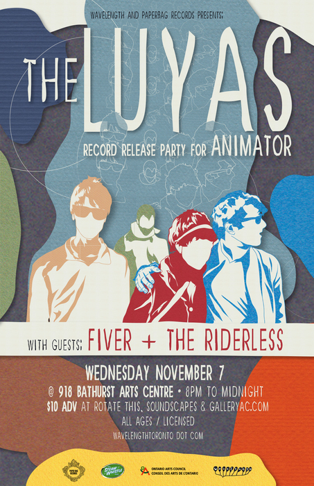 The Luyas "Animator" Record Release w/ Fiver + The Riderless