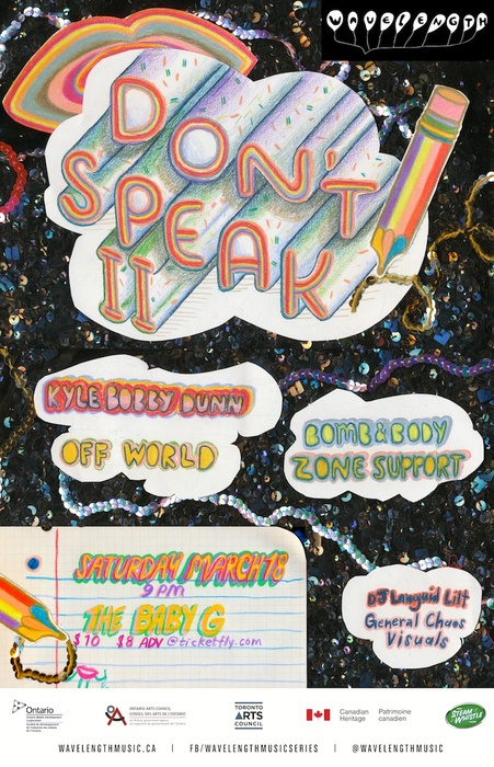 Don't Speak II: Kyle Bobby Dunn + Off World + Bomb & Body + Zone Support