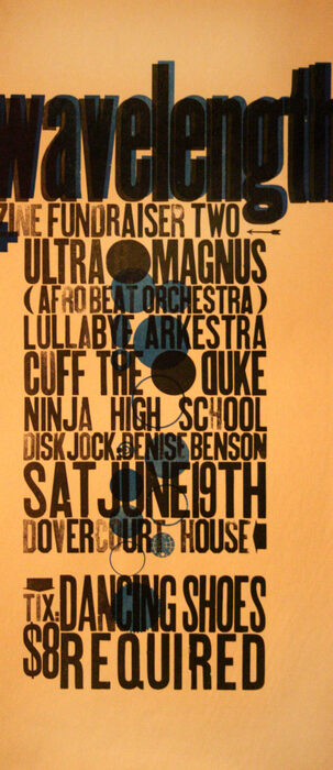 Wavelength Zine Fundraiser 2 ft: Cuff The Duke + Ultra Magnus + Lullabye Arkestra + Ninja High School