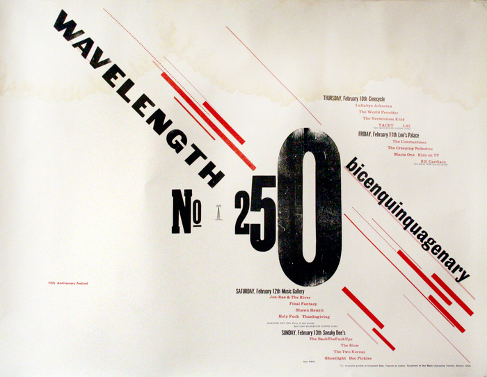 Wavelength 250 Fifth Anniversary Festival - Night Two: The Constantines + The Creeping Nobodies + Masia One + Kids on TV + S.S. Cardiacs