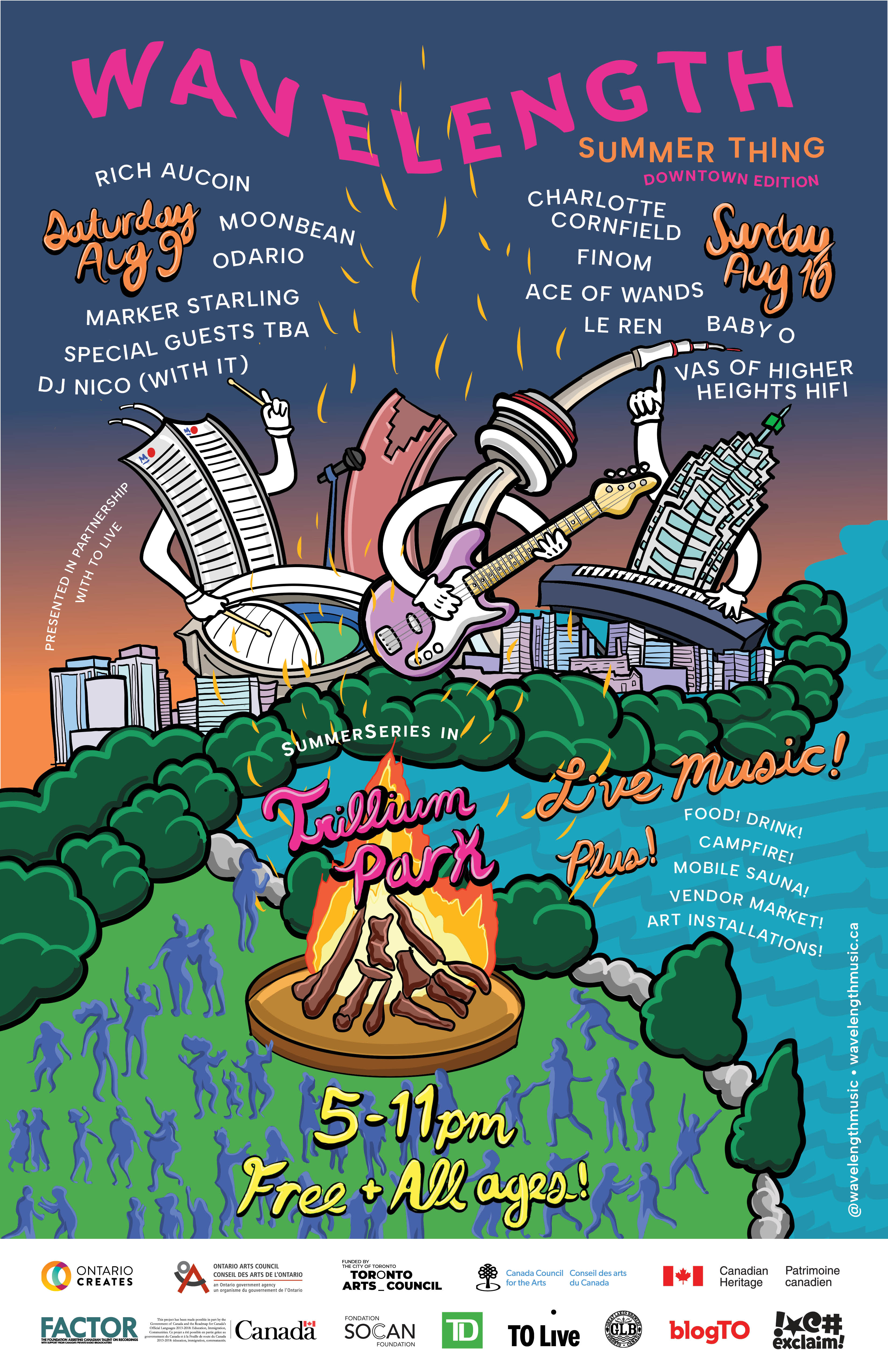 Wavelength Summer Thing 2025: Downtown Edition feat. Rich Aucoin, Charlotte Cornfield, Odario, Finom + more