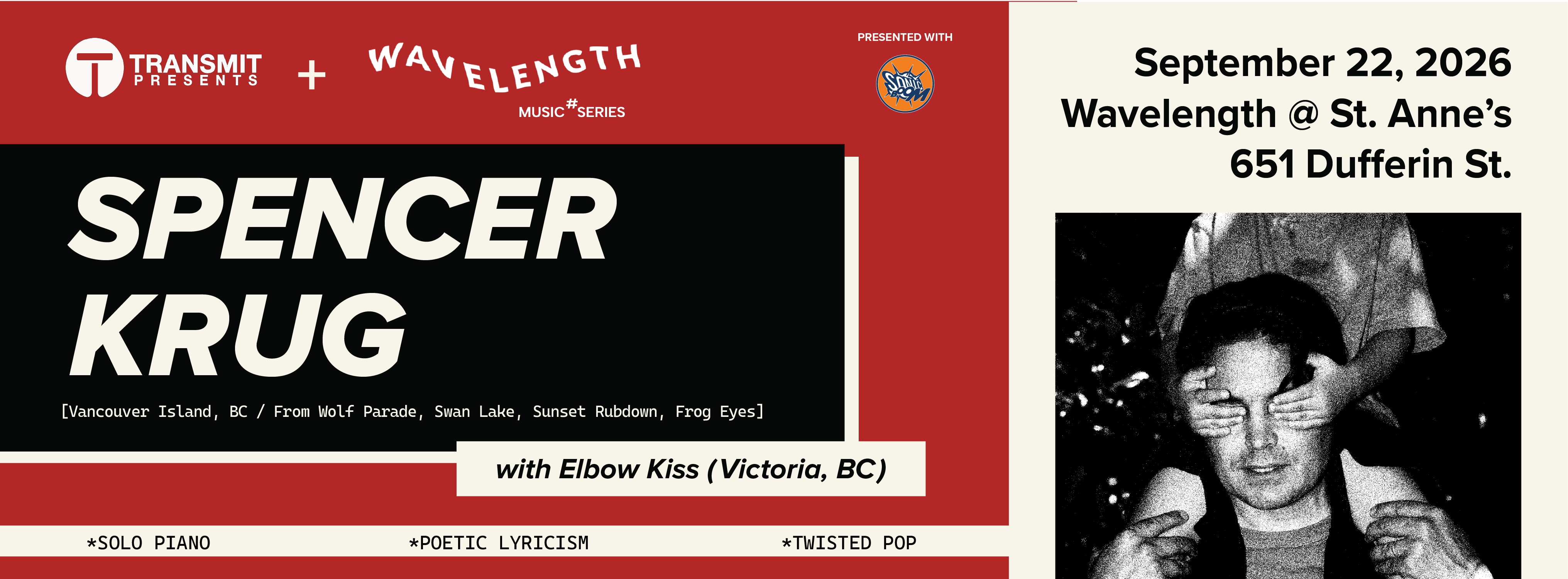Spencer Krug + Elbow Kiss: Transmit Presents x Wavelength